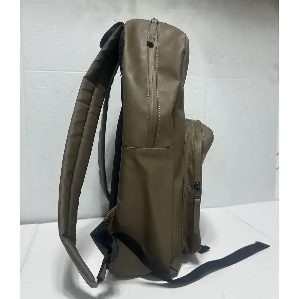 RAINS ® Book Daypack Large Brown WATERPROOF PU Fabric Fits 16